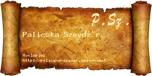 Palicska Szevér névjegykártya